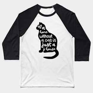 Black and white cat design Baseball T-Shirt